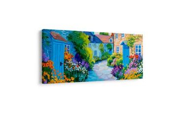 OBRAZ BAREVNÁ ZAHRADA V ULIČCE - BAREVNÉ DOMY - OBRAZY