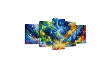 5-DÍLNÝ OBRAZ VÍR BAREVNÉHO NEBE - ABSTRAKTNÍ OBRAZY - OBRAZY