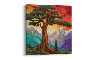 OBRAZ MAJESTÁTNÍ STROM ŽIVOTA NA ÚSVITU - OBRAZY STROMY ŽIVOTA - OBRAZY