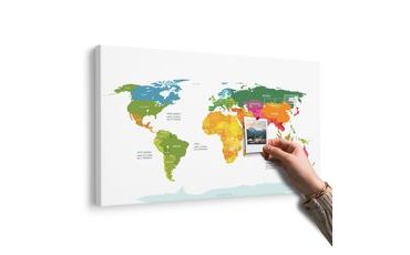 OBRAZ NA KORKU VÝJIMEČNÁ MAPA SVĚTA S BÍLÝM POZADÍM - OBRAZY NA KORKU - OBRAZY