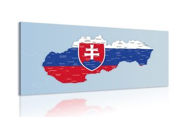 OBRAZ MAPA SLOVENSKA SE STÁTNÍM ZNAKEM - OBRAZY MAPY - OBRAZY