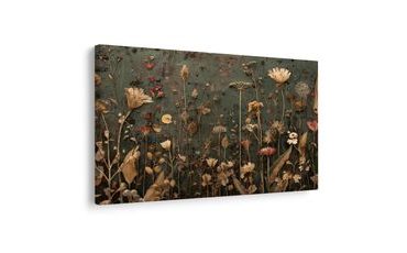 WANDBILD BLÜHENDER GARTEN AUF LEINWAND - BILDER BLUMEN - BILDER