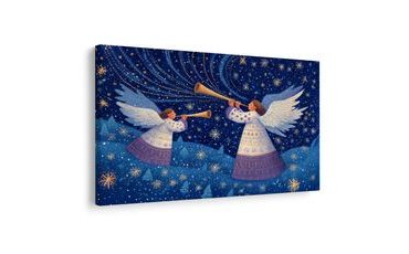 OBRAZ VÁNOČNÍ ANDĚLÉ V ZIMNÍ NOCI - VÁNOČNÍ A ZIMNÍ OBRAZY - OBRAZY