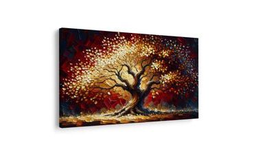 WANDBILD LEUCHTENDER LEBENSBAUM IM HERBST - BILDER BÄUME DES LEBENS - BILDER