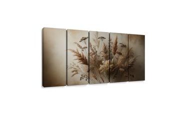 5-DÍLNÝ OBRAZ KYTICE SUCHÝCH TRAV - OBRAZY TRÁVY - OBRAZY
