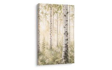 TABLEAU SUR TOILE – FORÊT DÉLICATE DE BOULEAUX BLANCS - TABLEAUX FORÊT - TABLEAUX