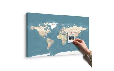 OBRAZ NA KORKU STYLOWA VINTAGE MAPA ŚWIATA - OBRAZY NA KORKU - OBRAZY