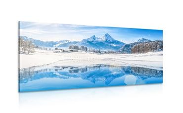 IMPRESSION SUR TOILE PAYSAGE ENNEIGÉ DANS LES ALPES - IMPRESSION SUR TOILE DE NATURE ET PAYSAGE - IMPRESSION SUR TOILE