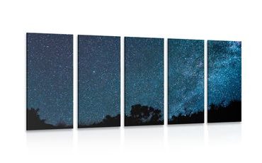 QUADRO IN 5 PARTI STELLE NELLA VIA LATTEA - QUADRI DELLO SPAZIO E DELLE STELLE - QUADRI