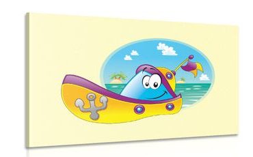 CANVAS PRINT ADVENTURE ON A BOAT - CHILDRENS PICTURES - PICTURES