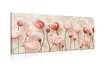 Canvas print old pink tulips