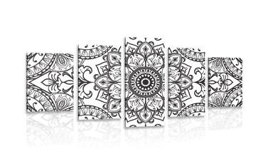 5-DIELNY OBRAZ ČIERNOBIELY ORNAMENT - ČIERNOBIELE OBRAZY - OBRAZY