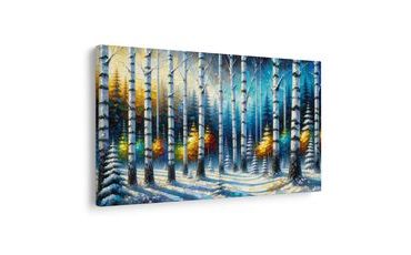 WANDBILD WINTERZAUBER IM WALD - BILDER WALD - BILDER