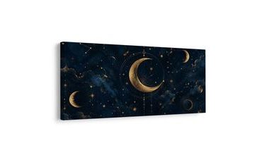 WANDBILD LUNARER SCHEIN ZWISCHEN STERNEN - WANDBILDER MOND - BILDER