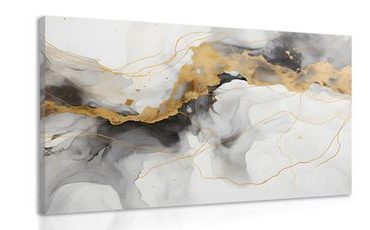 CANVAS PRINT WHITE-GRAY MARBLE - MARBLE PICTURES - PICTURES