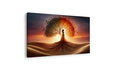 КАРТИНА НА ПЛАТНО – СИЛУЕТ НА ЖЕНА И ДЪРВОТО НА ЖИВОТА - КАРТИНИ ДЪРВЕТАТА НА ЖИВОТА - КАРТИНИ