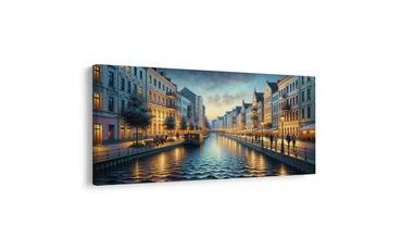 OBRAZ NASVÍCENÉ VEČERNÍ NÁBŘEŽÍ - OBRAZY MĚSTA - OBRAZY