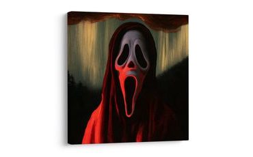 WANDBILD HORRORFIGUR UNTER ROTEM HIMMEL - HALLOWEEN- UND HORROR-BILDER - BILDER
