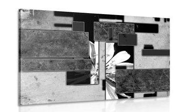 OBRAZ ABSTRAKCE V ČERNOBÍLÉM PROVEDENÍ - ČERNOBÍLÉ OBRAZY - OBRAZY