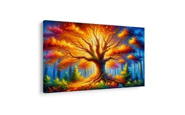 OBRAZ MAJESTÁTNÍ STROM ŽIVOTA V LESE - OBRAZY STROMY ŽIVOTA - OBRAZY