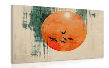 WANDBILD MONUMENTALER MOND IM JAPANDI-STIL - JAPANDI WANDBILDER - BILDER