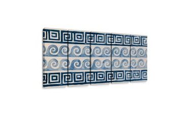 5-TEILIGES WANDBILD BLAUE SPIRALEN UND ORNAMENTE - WANDBILDER NACH MOTIV - BILDER