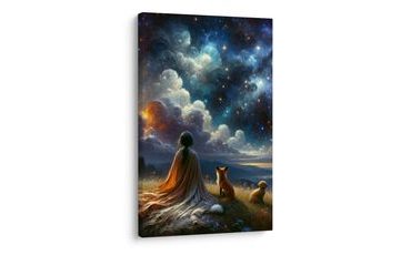 OBRAZ POSTAVA S LIŠKOU A PSEM POD HVĚZDAMI - PICTURES OF PEOPLE - PICTURES