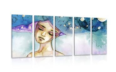 5-PIECE CANVAS PRINT MOON FAIRY - PICTURES OF PEOPLE - PICTURES