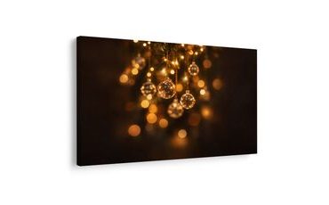 WANDBILD GOLDENE WEIHNACHTSKUGELN IM LICHTERGLANZ - WEIHNACHTS- UND WINTERBILDER - BILDER