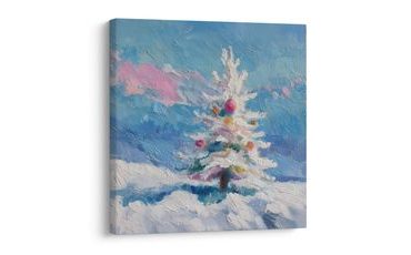 OBRAZ ZIMNÍ KOUZLO S VÁNOČNÍM STROMEM - VÁNOČNÍ A ZIMNÍ OBRAZY - OBRAZY