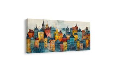 OBRAZ BAREVNÉ KOUZLO MĚSTA - BAREVNÉ DOMY - OBRAZY