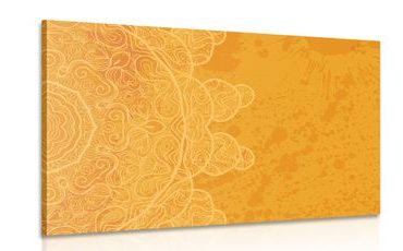 CANVAS PRINT ORANGE ARABESQUE ON AN ABSTRACT BACKGROUND - PICTURES FENG SHUI - PICTURES