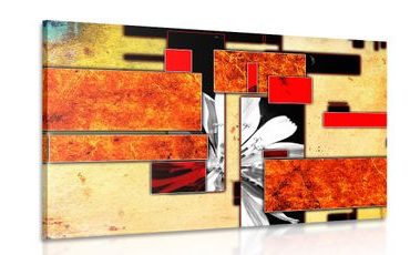 CANVAS PRINT ABSTRACTION IN ORANGE DESIGN - ABSTRACT PICTURES - PICTURES