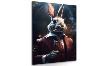 IMPRESSION SUR TOILE ANIMAL GANGSTER LAPIN - IMPRESSIONS SUR TOILE ANIMAL GANGSTERS - IMPRESSION SUR TOILE