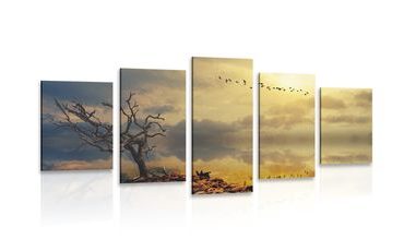 5-PIECE CANVAS PRINT DRIED UP TREE - PICTURES OF NATURE AND LANDSCAPE - PICTURES