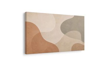 TABLEAU SUR TOILE – FORMES ABSTRAITES DÉLICATES EN BEIGE - IMAGES FORMES ABSTRAITES - TABLEAUX