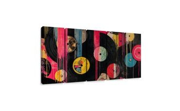 5-DIJELNA SLIKA RETRO VINILNE PLOČE - GLAZBENE SLIKE - SLIKE