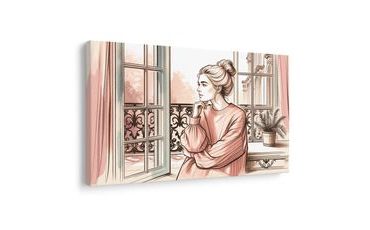 OBRAZ ROMANTICKÝ VÝHLED Z OKNA - OBRAZY ŽENY - OBRAZY