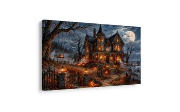WANDBILD SPUKHAUS IM MONDSCHEIN - HALLOWEEN- UND HORROR-BILDER - BILDER
