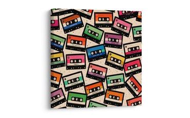WANDBILD VINTAGE AUDIOKASSETTEN MIX - MUSIKBILDER - BILDER
