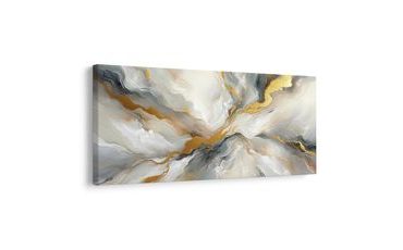 QUADRO SU TELA – ENERGIA DORATA ASTRATTA - QUADRI FORME ASTRATTE - STAMPE E QUADRI