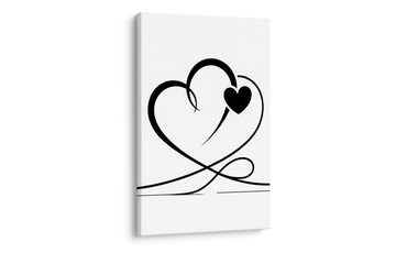 OBRAZ MINIMALISTICKÁ ČERNÁ SRDCE - OBRAZY LÁSKA - OBRAZY
