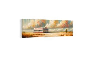 OBRAZ BISTRO U SILNICE - VINTAGE A RETRO OBRAZY - OBRAZY