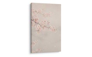 TABLEAU SUR TOILE – FLEURS DE CERISIER ROSES DANS LA BRUME - TABLEAUX DE FLEURS - TABLEAUX