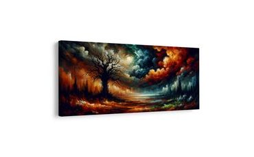 OBRAZ KRAJINA S BAREVNÝM STROMEM ŽIVOTA - OBRAZY STROMY ŽIVOTA - OBRAZY
