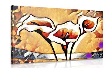 IMPRESSION SUR TOILE LYS CALLA ETHNIQUE ARTISTIQUES - IMPRESSIONS SUR TOILE FLEURS - IMPRESSION SUR TOILE