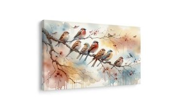 OBRAZ HEJNO PTÁKŮ NA VĚTVI - OBRAZY PTÁCI - OBRAZY