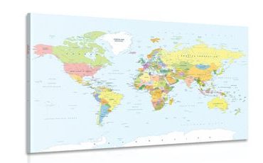 CANVAS PRINT CLASSIC MAP - PICTURES OF MAPS - PICTURES
