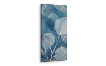 TABLEAU SUR TOILE – BRANCHES DÉCORATIVES AUX FORMES BLEUES - IMAGES FORMES ABSTRAITES - TABLEAUX