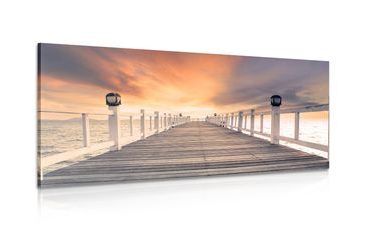 CANVAS PRINT OLD WOODEN PIER - PICTURES OF NATURE AND LANDSCAPE - PICTURES